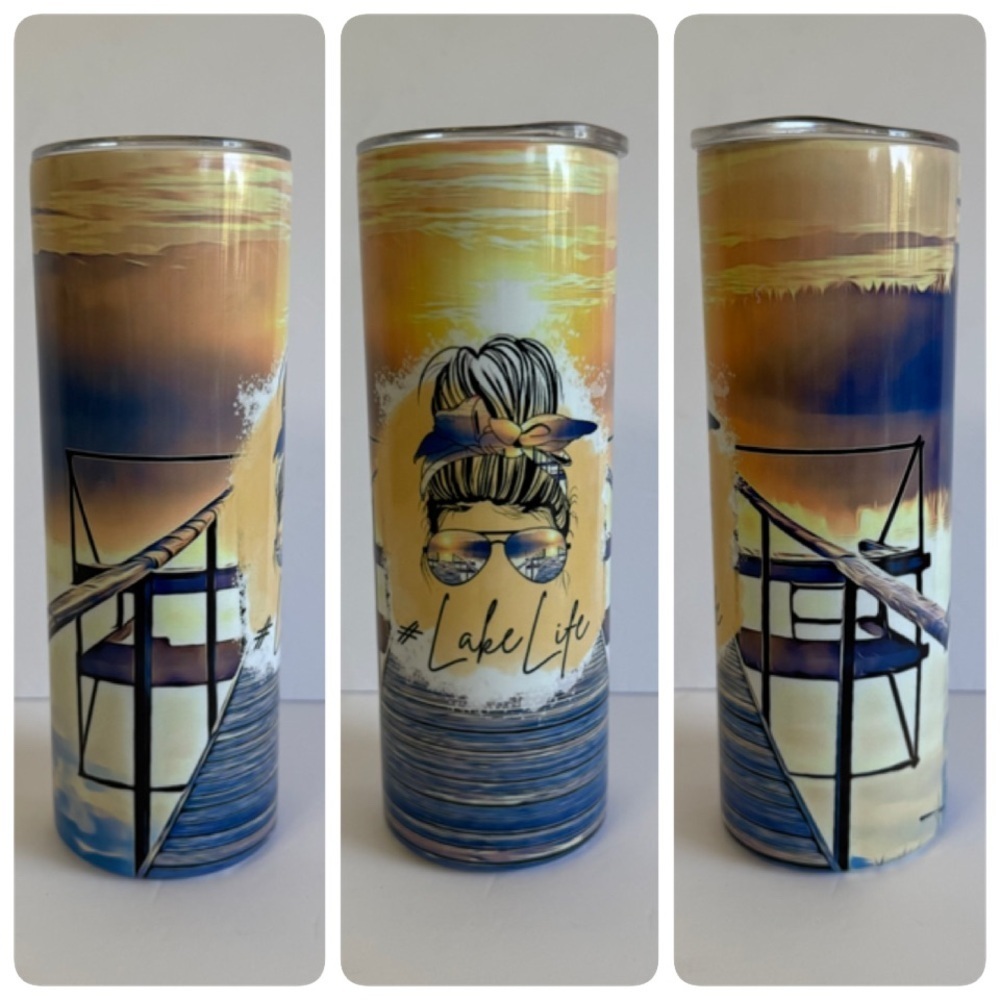 Lake Life Messy Bun 20oz Skinny Tumbler